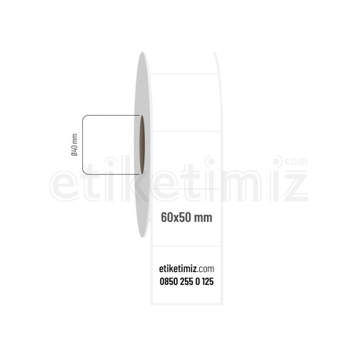 60x50 mm PP Opak Etiket