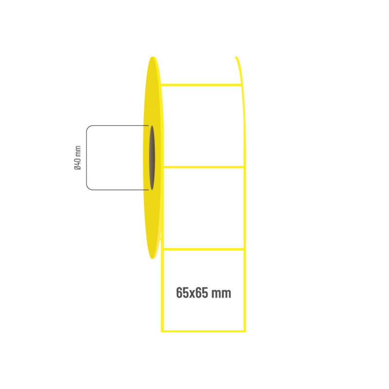 65x65 mm Kuşe Etiket