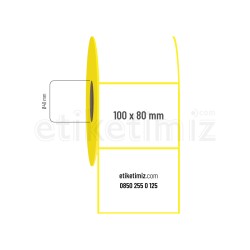 100x80 mm Kuşe Hotmelt Etiket