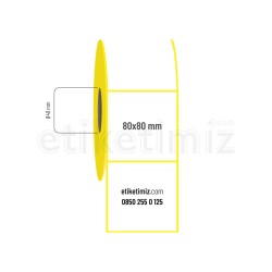 80x80 mm Kuşe Etiket