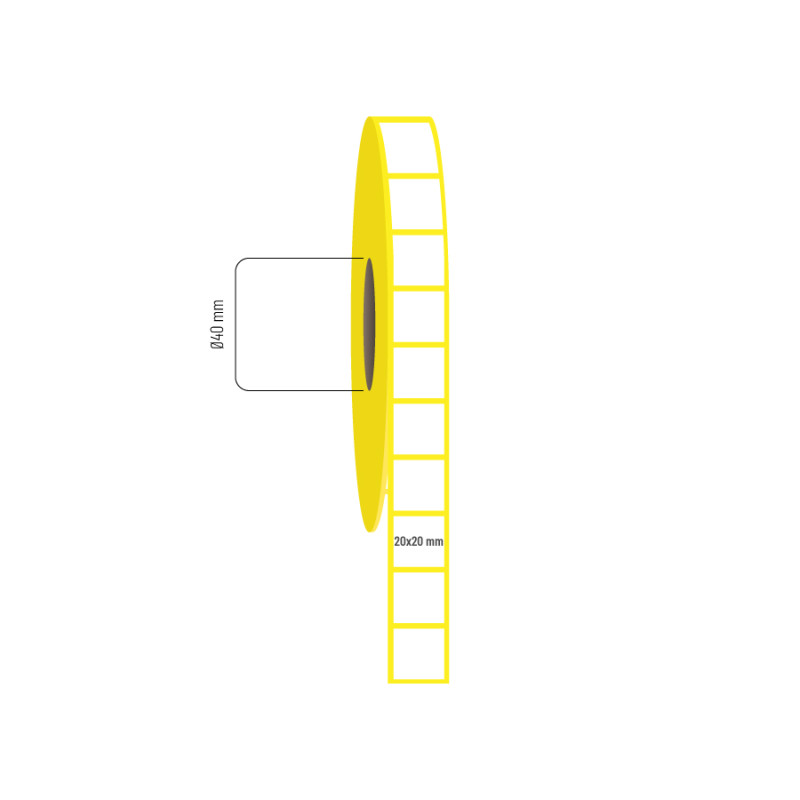 20x20 mm Lamine Termal Etiket 20x20 mm Lamine Termal Etiket