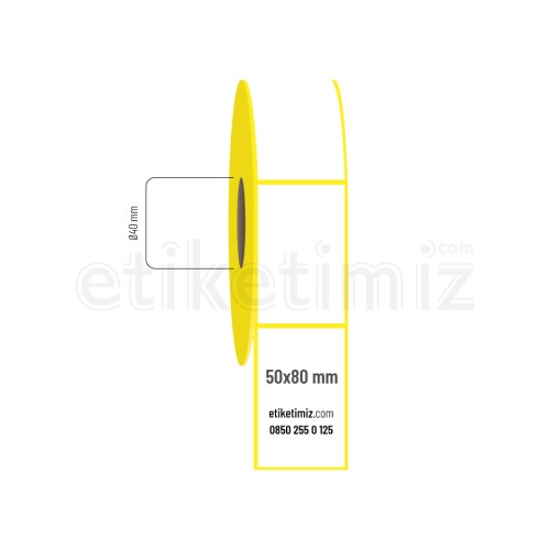 50x80 mm Lamine Termal Etiket 50x80 mm Lamine Termal Etiket