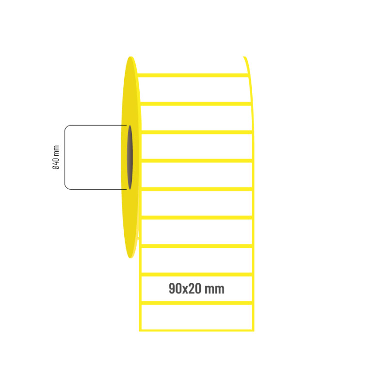 90x20 mm Lamine Termal Etiket