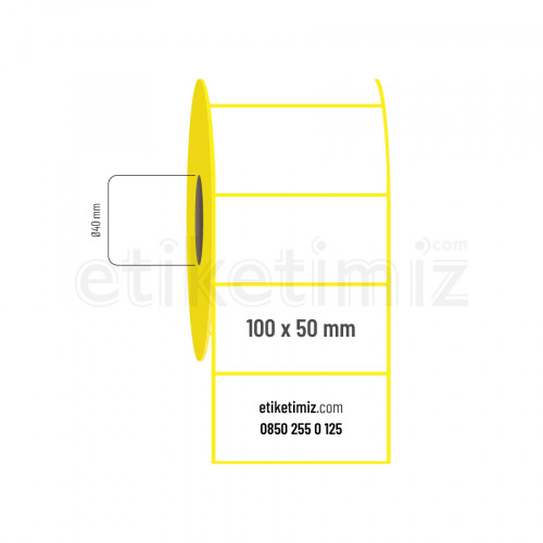 100x50 mm Lamine Termal Etiket