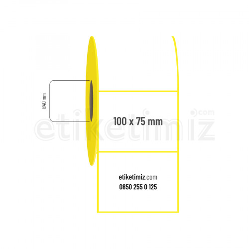 100x75 mm Lamine Termal Etiket