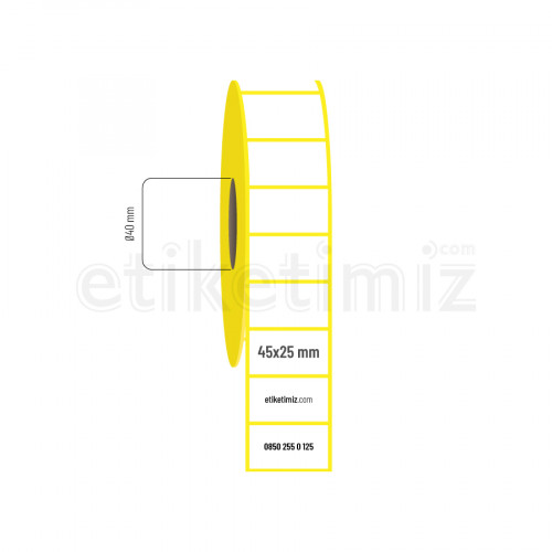 45x25 mm Lamine Termal Etiket