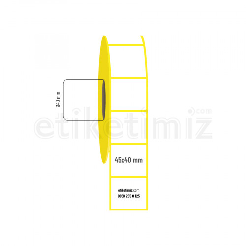 45x40 mm Lamine Termal Etiket