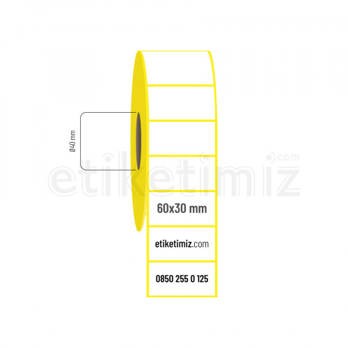 60x30 mm Lamine Termal Etiket