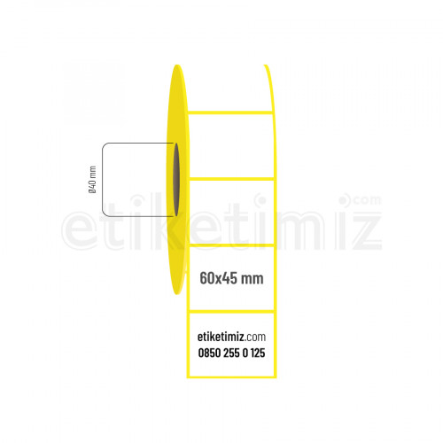 60x45 mm Lamine Termal Etiket