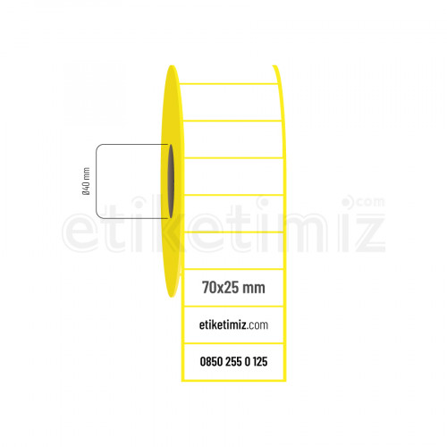 70x25 mm Lamine Termal Etiket