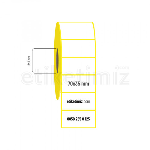 70x35 mm Lamine Termal Etiket