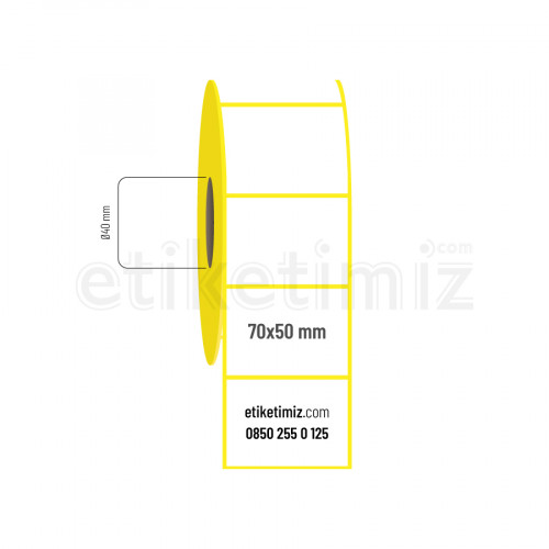 70x60 mm Lamine Termal Etiket