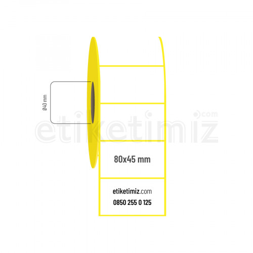 80x45 mm Lamine Termal Etiket