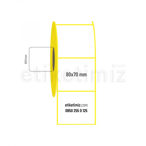 80x70 mm Lamine Termal Etiket