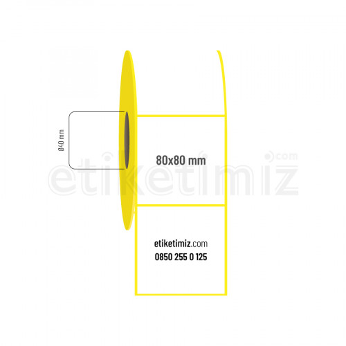 80x80 mm Lamine Termal Etiket