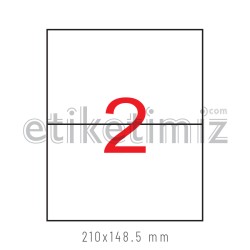 210x148.5 mm Şeffaf Lazer Etiket