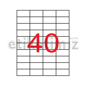 52.5x29 mm Şeffaf Lazer Etiket