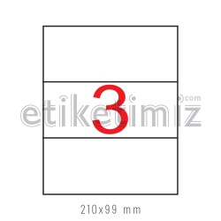 210x99 mm Şeffaf Lazer Etiket
