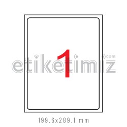 199.6x289.1 mm Şeffaf Lazer Etiket
