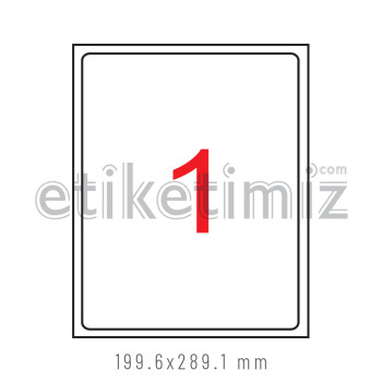 199.6x289.1 mm Şeffaf Lazer Etiket
