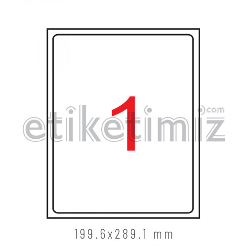 199.6x289.1 mm Şeffaf Lazer Etiket