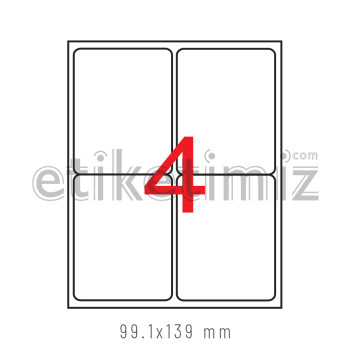 99x139 mm Şeffaf Lazer Etiket