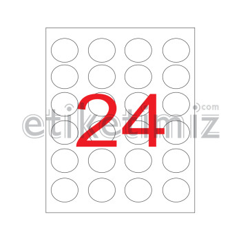 Ø40 mm Yuvarlak Şeffaf Lazer Etiket