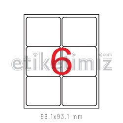 99x93 mm Şeffaf Lazer Etiket