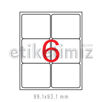 99x93 mm Şeffaf Lazer Etiket