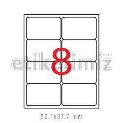 99.1x67.7 mm Şeffaf Lazer Etiket