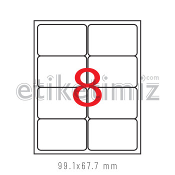 99.1x67.7 mm Şeffaf Lazer Etiket