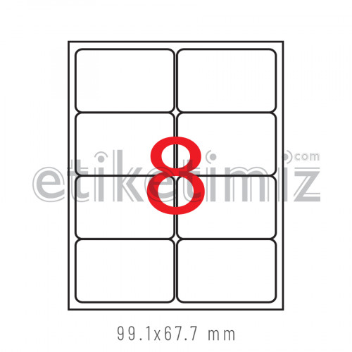 99.1x67.7 mm Şeffaf Lazer Etiket