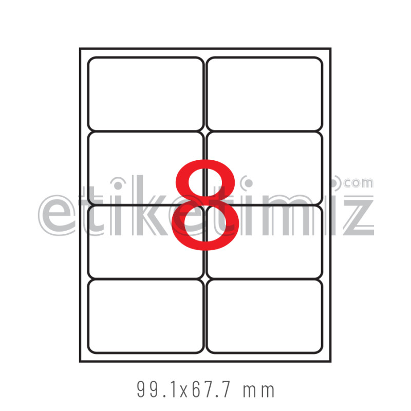 99.1x67.7 mm Şeffaf Lazer Etiket 99.1x67.7 mm Şeffaf Lazer Etiket