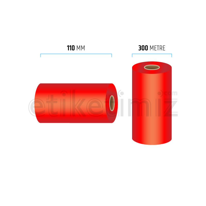 110 mm x 300 mt Renkli Kırmızı Ribon 110 mm x 300 mt Renkli Kırmızı Ribon