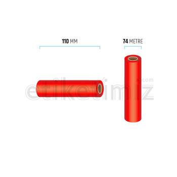110 mm x 74 mt Renkli Kırmızı Ribon 110 mm x 74 mt Renkli Kırmızı Ribon