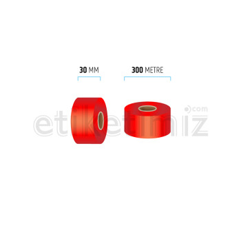 30 mm x 300 mt Renkli Kırmızı Ribon 30 mm x 300 mt Renkli Kırmızı Ribon