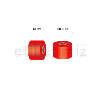 40 mm x 300 mt Renkli Kırmızı Ribon 40 mm x 300 mt Renkli Kırmızı Ribon