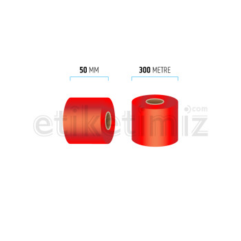 50 mm x 300 mt Renkli Kırmızı Ribon 50 mm x 300 mt Renkli Kırmızı Ribon