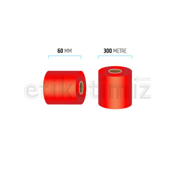 60 mm x 300 mt Renkli Kırmızı Ribon 60 mm x 300 mt Renkli Kırmızı Ribon