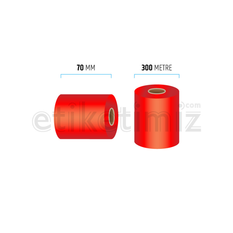 70 mm x 300 mt Renkli Kırmızı Ribon 70 mm x 300 mt Renkli Kırmızı Ribon
