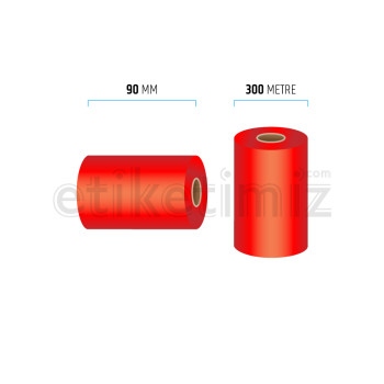 90 mm x 300 mt Renkli Kırmızı Ribon 90 mm x 300 mt Renkli Kırmızı Ribon