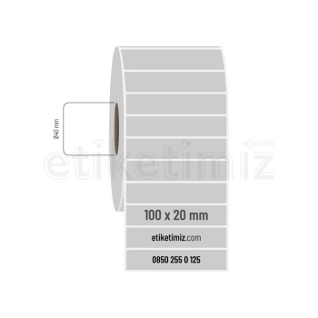 100x20 mm Silvermat Etiket 100x20 mm Silvermat Etiket