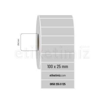 100x25 mm Silvermat Etiket 100x25 mm Silvermat Etiket