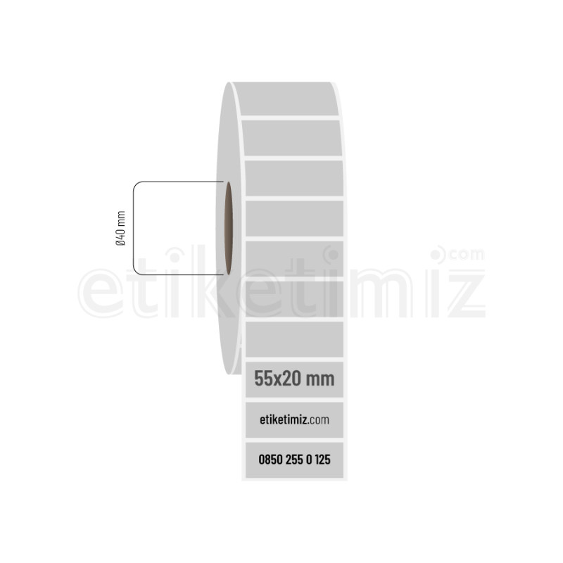 55x20 mm Silvermat Etiket 55x20 mm Silvermat Etiket
