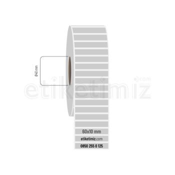 60x10 mm Silvermat Etiket