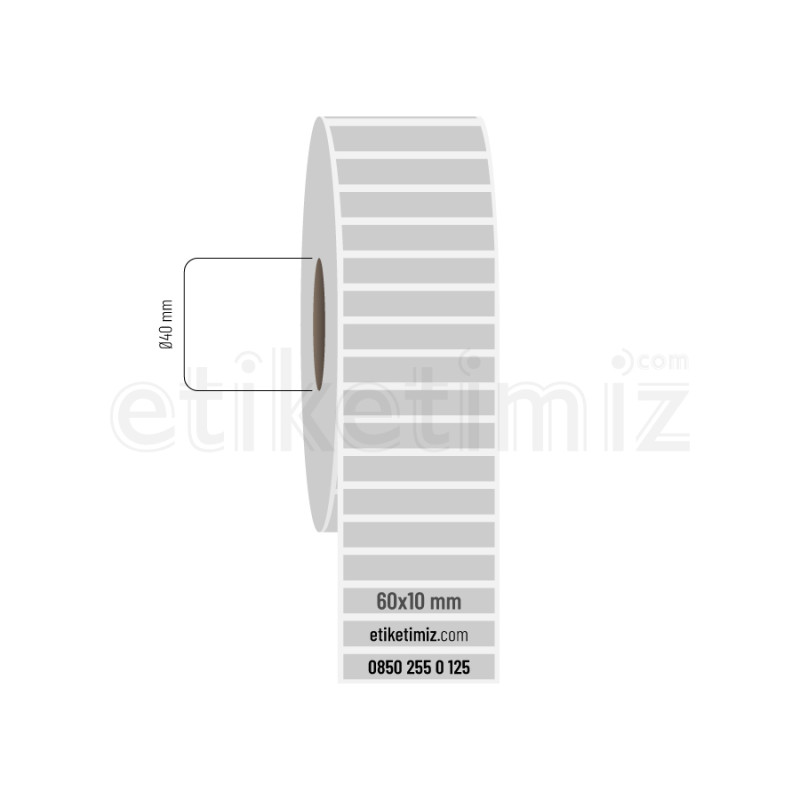 60x10 mm Silvermat Etiket 60x10 mm Silvermat Etiket