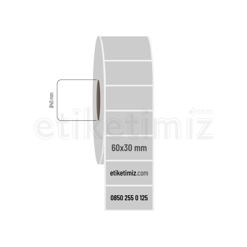 60x30 mm Silvermat Etiket 60x30 mm Silvermat Etiket