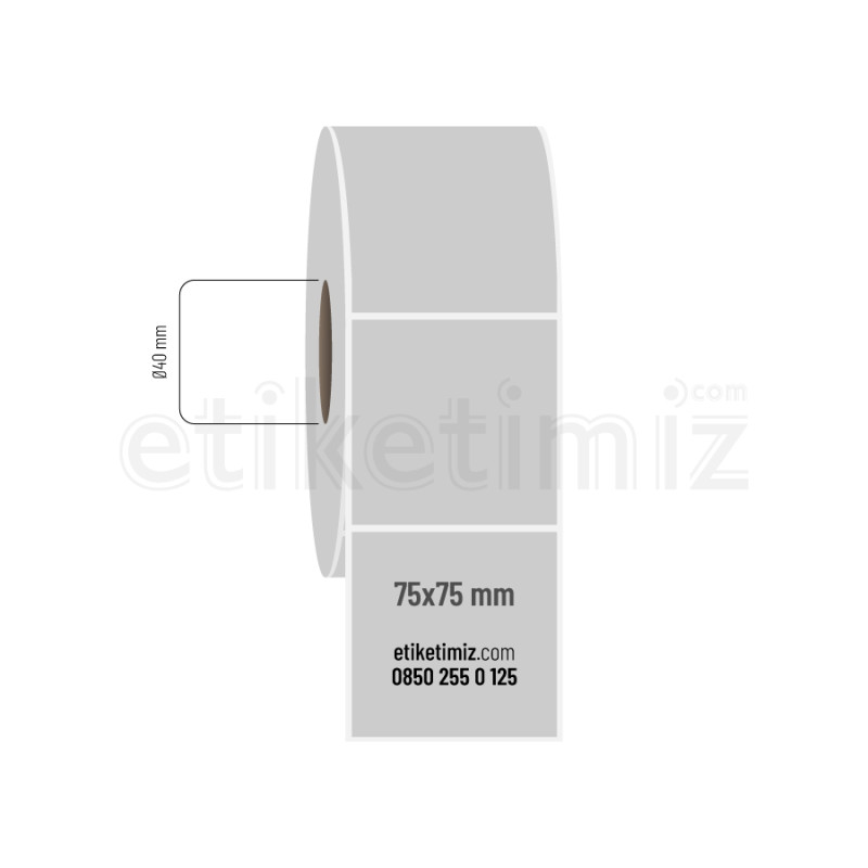 75x75 mm Silvermat Etiket