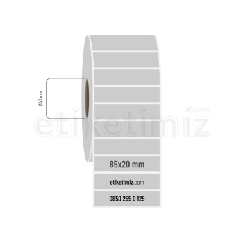 85x20 mm Silvermat Etiket 85x20 mm Silvermat Etiket
