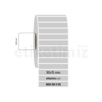 90x15 mm Silvermat Etiket 90x15 mm Silvermat Etiket